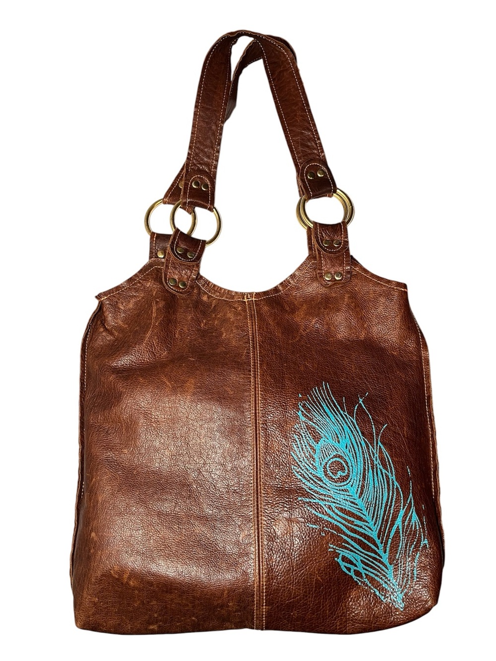 Bella Swan Brown leather Stitch & Swash tote bag purse
